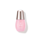 A pink SKIN REBOOT Antioxidant Serum bottle with a pink cap on a black background, by IREN Shizen, custom skincare.